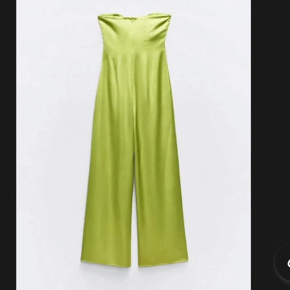 ZARA Pistachio Green Wide-Leg Jumpsuit - Picture 3 of 6
